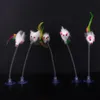 고양이 장난감 무작위 컬러 플라스틱 깃털 재미있는 마우스 모양 거짓 마우스 애완 동물 제품 바닥 빨판 탄성 5pcs