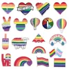 Party Favor 9 Style LGBT Design Rainbow Creative Heart Yeh Finger Pin Brooch Metal Pins Badge Denim Enamel Lapel Jewelry Gift women