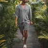 Mens Spring and Summer Fashion swobodny stały kolor prosty bawełniany bielizny luźne krótkie krótkosły