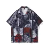 Men's Casual Shirts Youth Men's Beach Clothes Short Sleeve Tiger Print Lapel Cardigan And Women's Street Oversize Fashion T-ShirtsMe