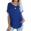 Kvinnor Casual V-ringning Kort ärm Pullover Solid Color T-shirt damer Lossa Summer Tee Tops Women's Clothing Street Shirts