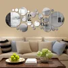 2624pcs 3D miroir autocollant mural miroir rond bricolage TV fond chambre autocollants décoration murale chambre salle de bains décoration de la maison miroir 220727