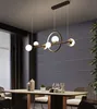 현대식 LED 샹들리에 유리 공 검은 색 긴 펜던트 램프 식당 바를 레스토랑 커피 숍 사무실 교수형 조명