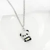 Подвесные ожерелья милый панда ожерелье мультфильм животные бамбуковые шляпы для корзины веселые подарки для детей
