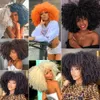 Короткие волосы афро извращенный вьющий парик для чернокожих женщин косплей Блондинка Синтетические натуральные красные парики Африканский омбр безымносит