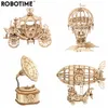 Robotime Arrival DIY 3D Gramophone Box Cart Carpkin Gudge Game Game Assembly Gift for Children tg408 220715