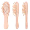 Brosse à cheveux en bois démêlante en poils de bambou, brosse à cheveux ovale humide ou sèche 16x4.5x3cm pour femmes et hommes de268