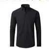 Luxe heren slank fit shirt met lange mouwen shirts casual formele zakelijke shirts solide merkkleding camisa sociale masculina