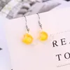 Fashion Summer Sweet Fruit Milk Tea Drink Bottle Pendant Charm Earrings Glass Strawberry Lemon Cup Candy Women Jewelry gift