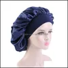 Beanie/Skl Caps шляпы шляпы шарфы Gloves Fashion Accessories 36 см Настройка сплошной атласной шкаф для волос для волос для рукава для Slee Women Night Sleep h