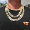 20mm diamond studded hip hop CUBAN CHAIN NECKLACE hiphop Street trendsetter of zircon men039s large gold chain14264021790264