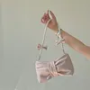 Avondtassen xiuya zoete feesttas roze lolita onderarm schouder voor vrouwen parel boog knoop trendyol 2022 elegante dames handbagsevening