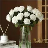 5 Pcs 45 Cm Fleurs Artificielles Bouquet Beautif Soie Roses De Mariage Maison Table Décor Organiser Faux Plantes Saint Valentin Présent Drop Delivery 20