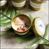 Candles Home Decor Garden Aromatherapy Crystal Dry Flower Candle With Gift Box Golden/Sier Tins Scented Pare Decoration Collection Item Dr
