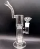 12.5 inç kalınlığında cam nargile dişi 18mm su bong boruları, ağaç kolu ile sigara içmek için çift perc