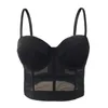 메쉬 푸시 업 bralet womens 코르셋 bustier 브래지어 나이트 클럽 파티 긴 섹시한 자른 탑 베스트 플러스 사이즈 탱크 탑 여성 화이트 코르셋 220531