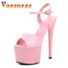 Pole Dance Shoes Stripper High Heels Women Sexy Show Shoes Sandals Party Club 13 15 17 CM Platform High-heeled Shoes Wedding 220516