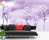 大きなカスタムホームデコレーションの壁紙壁画美しい紫色の花のファッション背景壁の壁の壁
