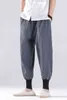 2022 Spring Men Chinese Style Harem Pants Men Streetwear Casual Jogger Pants Male Cotton Linen Sweatpants Ankle-length Trousers L220706