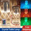 Lâmpadas de mesa Cores de controle remoto Lâmpada de cristal LED Diamante Desk USB Recarregável Barro Barão Atmosfera Night LightTable