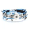 Bedelarmbanden mode multilayer luipaard lederen snap fit 18 mm knop charmes diy sieraden voor vrouwen mannen ze482charm