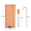 Solid Wood Case Smoking Set with Ceramic Pipe Cleaning Hook Dugout 46mm - 104mm