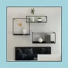 3шт настенный завечный носитель Teion Гостиная Мебель для гостиной Фон MTifunckenal Стеллаж Стеллаж Creative Настенный дисплей стойки квадратный Железный DRO