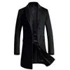 SHAN BAO Marque Vêtements Hommes Slim Long Manteau de laine 2020 Automne et hiver Double boutonnage Business Casual Manteau Noir Gris Rouge LJ201110