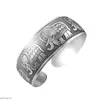 Bangle Vintage Silver Plated Embossed Elephant Hindu Ganesha Big Bracelet Cuff Egypt African Jewelry AnimeBangle Inte22