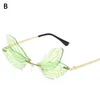 Sunglasses 1pc Fashion Dragonfly Unique Design Rimless Wave Eyewear Luxury Trending Narrow Sun Glasses For Women MenSunglasses7823256