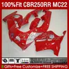 Glans rode lichaamsinjectie voor HONDA CBR250RR 1990 1991 1992 1995 1996 1997 1998 1999 131NO.59 CBR 250RR 250 RR CC 250CC MC22 CBR250 RR 90 91 92 93 94 95 96 97 98 99 Kuip