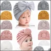 Caps Hats acessórios Baby Kids Maternidade Infantil Baby Hat donut Bow Krilhão Crianças Crianças Criança Indiana Turbano Soft C Dhner