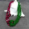 Chokers Y.yying 2 Rows Fuchsia Tiger Eye 18 Green Crystal Statement ketting voor womenchokers