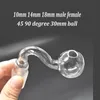 Bent Glass Pipes 10mm 14mm 18mm Male Female Joint Pyrex Glass Oil Nail Adapter Pipe for Dab Rig Bong Cheapest