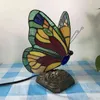 Витражи Tiffany Butterfly Lamps с заглушкой US/EU/UK/AU в светодиодном светодиодном свете E27 для ночных светильников H220423