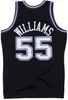 Vintage Peja 16 Jerseys de basket-ball Stojakovic 55 Williams Uniforms for Sport Fans New Material Team Away Purple Black White Centred Men's T-shirt Uniforme