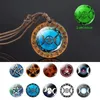 Collane con ciondolo Collana tripla luna luminosa Gioielli Wiccan Pentacolo Pentagramma Vetro Corda di legno Catena Glow In DarkPendant