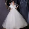 Other Wedding Dresses 2022 Satin Dress Simple O Neck Short Sleeve Ball Gown Plus Size Custom Made Bridal Vestido De Novia