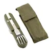 4 in 1 Outdoor Indoor Tableware Set Spoon Portable Knife Steel Fork Can Opener for Home Camping Picnic BBQ Y220530