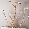 Lustres modernes Branches de cristal créatives LED lumières Rectangle abat-jour en cuivre lampes murales rétro pour la décoration intérieure salon chambre étude salon