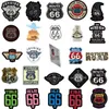 50pcs/lot route 66 메인 스트리트 오브 아메리카 스티커 노트북 기타 수하물 전화 자전거 쿨 낙서 스티커 데칼 키드 장난감