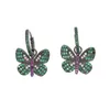 Stud Fashion Bijoux élégant pave coloré cz pierre mignon animal papillon charme d'oreille de boucle de boucles bordeaux à deux voies belles cadeaux