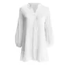 Blusas femininas camisas brancas blusas de manga comprida Tops de praia para mulheres férias de ombros floral Botão de camisa impressão v vinícola de camisa feminina