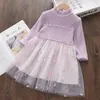 Mädchenkleider 2-6 Jahre Baby Mädchen schöne Prinzessin Kostüme Herbst Winter Blumen Schmetterling Applikationen Kinder schick niedliche Partykleidung