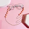 Färgglad hart Oregelbundet pärla glasögonhållare Glasskedjekedja för kvinnor ögontillbehör Ögade remmar sladd solglasögon Sträng gåva