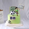 その他のお祝いのパーティーは、サッカーケーキトッパー装飾サッカーボーイファーストハッピーバースデーフットバルトリートテーマデザートデコレーション1827432