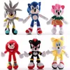 6 -stijl schattige 28 cm Hedgehog Sonic Plush Toy Animation Film en televisiespel rondom Doll Cartoon Plush Animal Toys Childrens Christmas Gifts