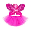 Nouveau-né Tutu jupe ensemble bébé aile de papillon + fleur bandeau + dentelle jupes 3cs/ensemble filles princesse performance costume enfants vêtements