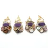 Collares colgantes Piedra natural Forma irregular Resina Perla Encanto púrpura para joyas que hacen collar de bricolaje Accesorios de pulsera
