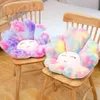 Zachte pluche glimlach Face Rainbow Soer Chures Cushion Gevulde gradiënt kleurrijk winterstoelcadeau voor vrouwenkantoor J220704
